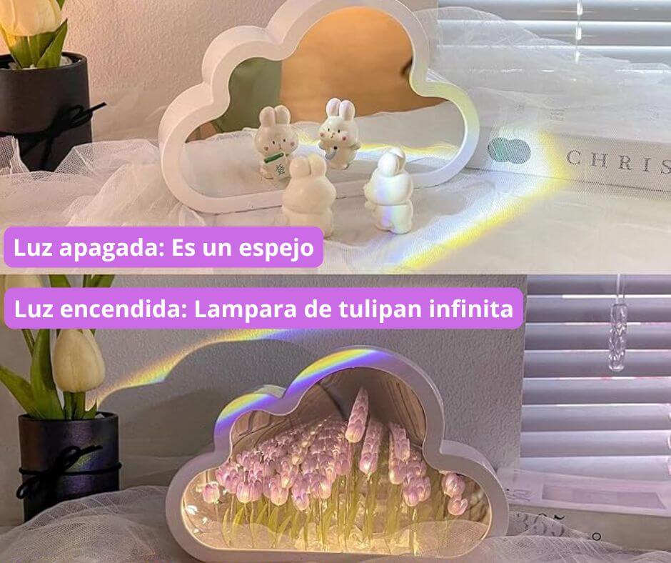 Espejo con Luz de Tulipanes