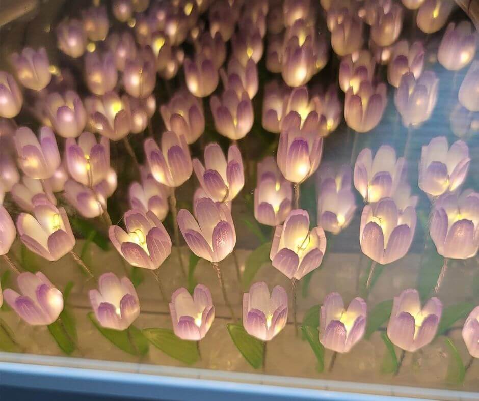 Espejo con Luz de Tulipanes