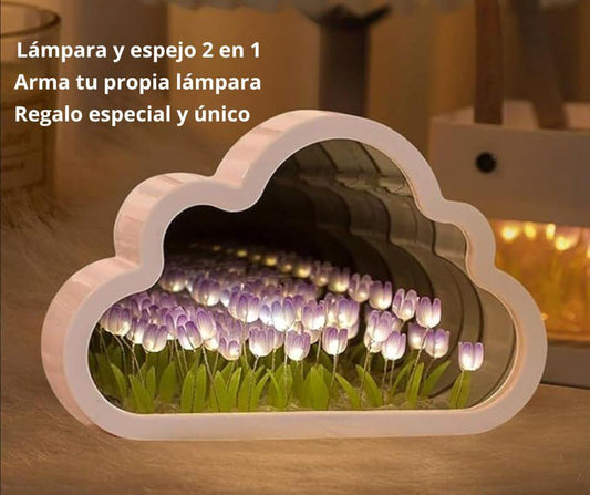 Espejo con Luz de Tulipanes